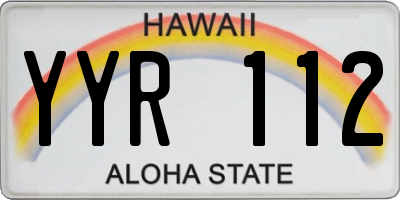 HI license plate YYR112