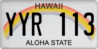 HI license plate YYR113