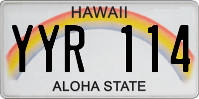 HI license plate YYR114