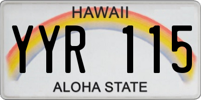 HI license plate YYR115