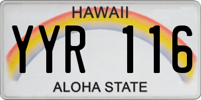 HI license plate YYR116