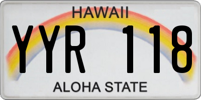 HI license plate YYR118