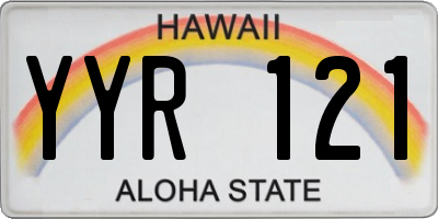 HI license plate YYR121