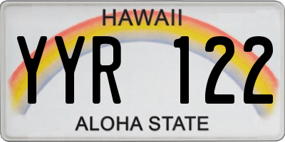 HI license plate YYR122