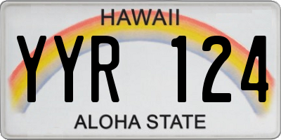 HI license plate YYR124