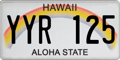 HI license plate YYR125