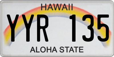 HI license plate YYR135