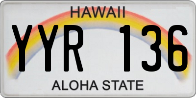 HI license plate YYR136