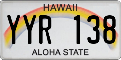 HI license plate YYR138