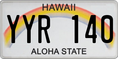 HI license plate YYR140