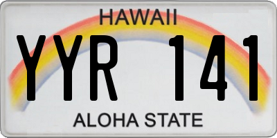 HI license plate YYR141