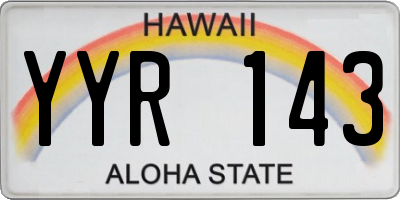 HI license plate YYR143