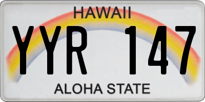HI license plate YYR147