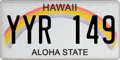 HI license plate YYR149