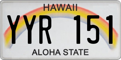 HI license plate YYR151