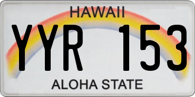 HI license plate YYR153