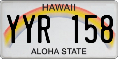 HI license plate YYR158