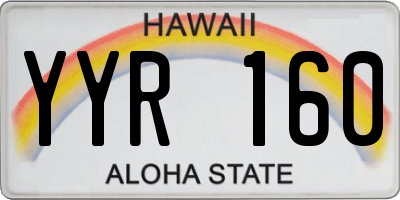 HI license plate YYR160