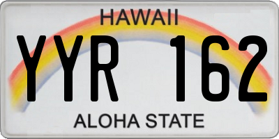 HI license plate YYR162