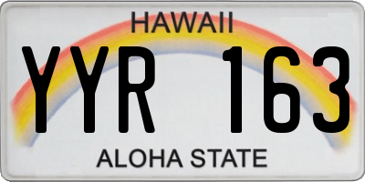 HI license plate YYR163