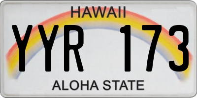 HI license plate YYR173