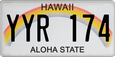 HI license plate YYR174