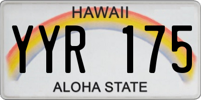HI license plate YYR175