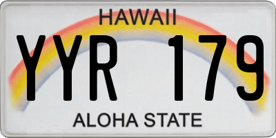 HI license plate YYR179