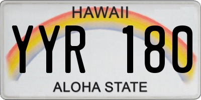 HI license plate YYR180