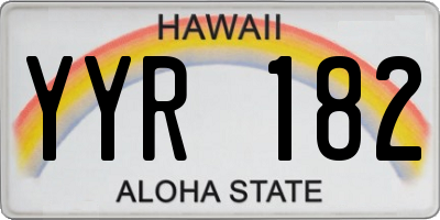 HI license plate YYR182