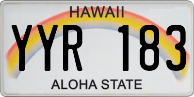 HI license plate YYR183