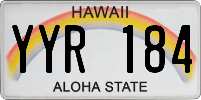 HI license plate YYR184