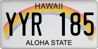 HI license plate YYR185