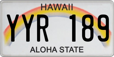 HI license plate YYR189