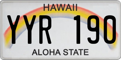 HI license plate YYR190