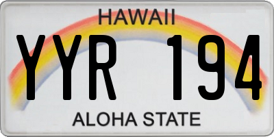 HI license plate YYR194