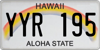HI license plate YYR195