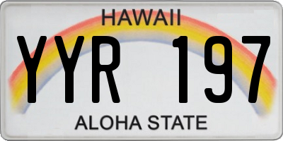 HI license plate YYR197