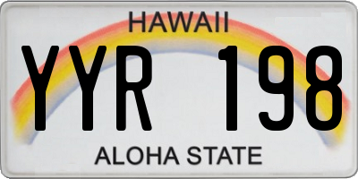 HI license plate YYR198