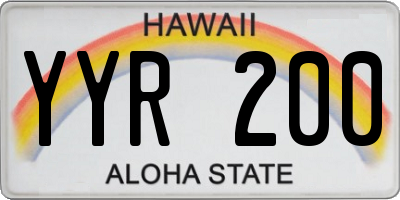 HI license plate YYR200