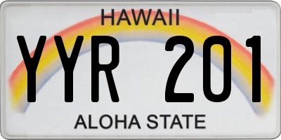 HI license plate YYR201