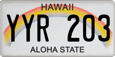 HI license plate YYR203