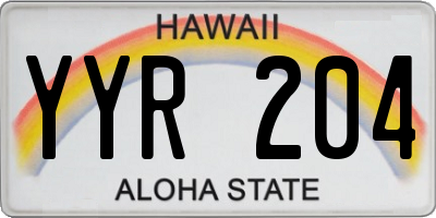 HI license plate YYR204