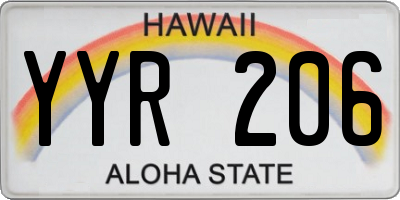 HI license plate YYR206