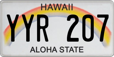 HI license plate YYR207