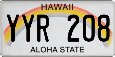 HI license plate YYR208
