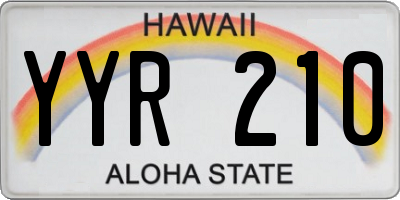 HI license plate YYR210