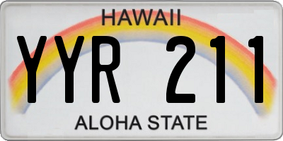 HI license plate YYR211
