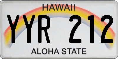 HI license plate YYR212
