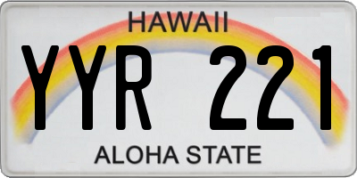 HI license plate YYR221